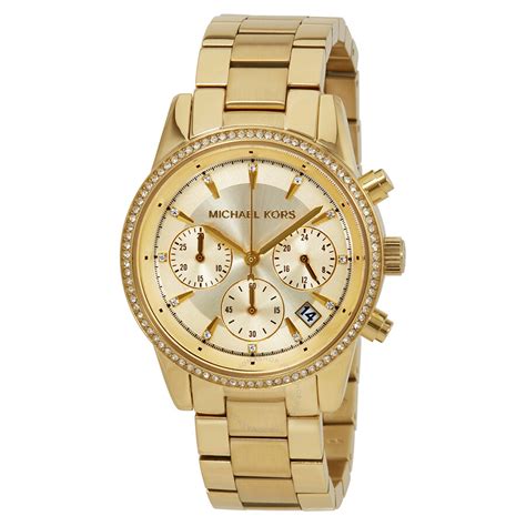 michael kors square gold watch|Michael Kors chronograph ladies watch.